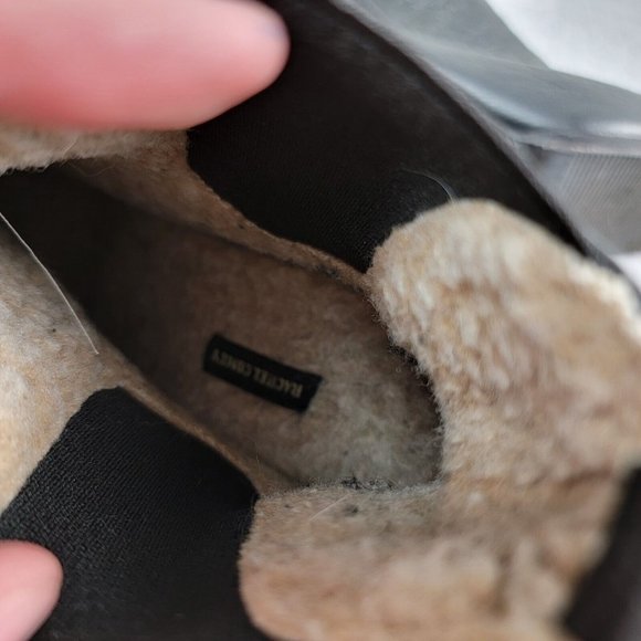 RACHEL COMEY Pebbled Nassau Chelsea Boots Heel Leather Sherpa Lined Size 6 - Picture 9 of 10